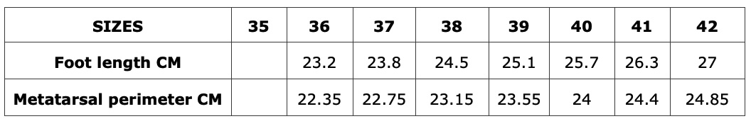 Saguys 20689 Sandal Sizing Chart