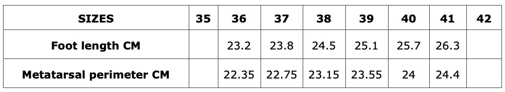 Saguy's 2072 Sizing Chart