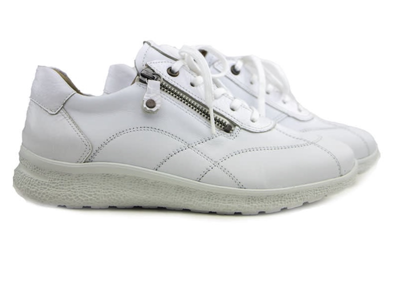 Hartjes Rap White Leather Sneaker (K Width)